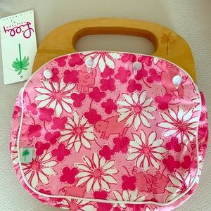 Lilly Pulitzer pink Pigs/ Daisies reversible bag